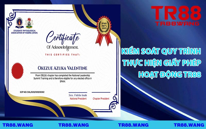 Kiểm Soát Quy Trình Thực Hiện Giấy Phép Hoạt Động TR88